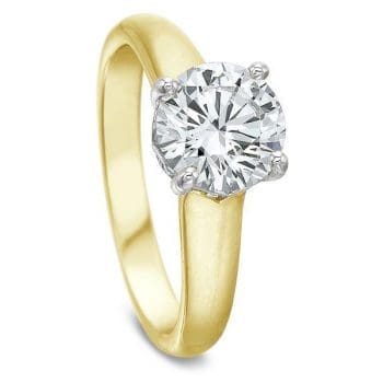 The Modern Solitaire 030618 18k yellow and plat Solitaire 7933 side view